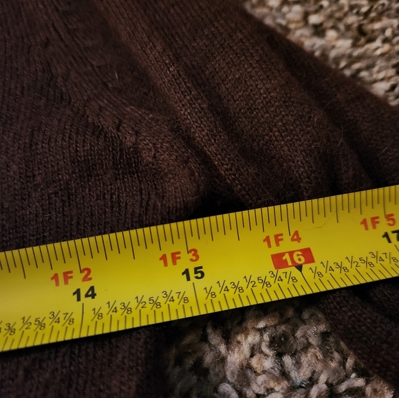 CB Costa Blanca Rabbit Fur Blend V-Neck Cardigan Sweater Brown Medium - Picture 7 of 8